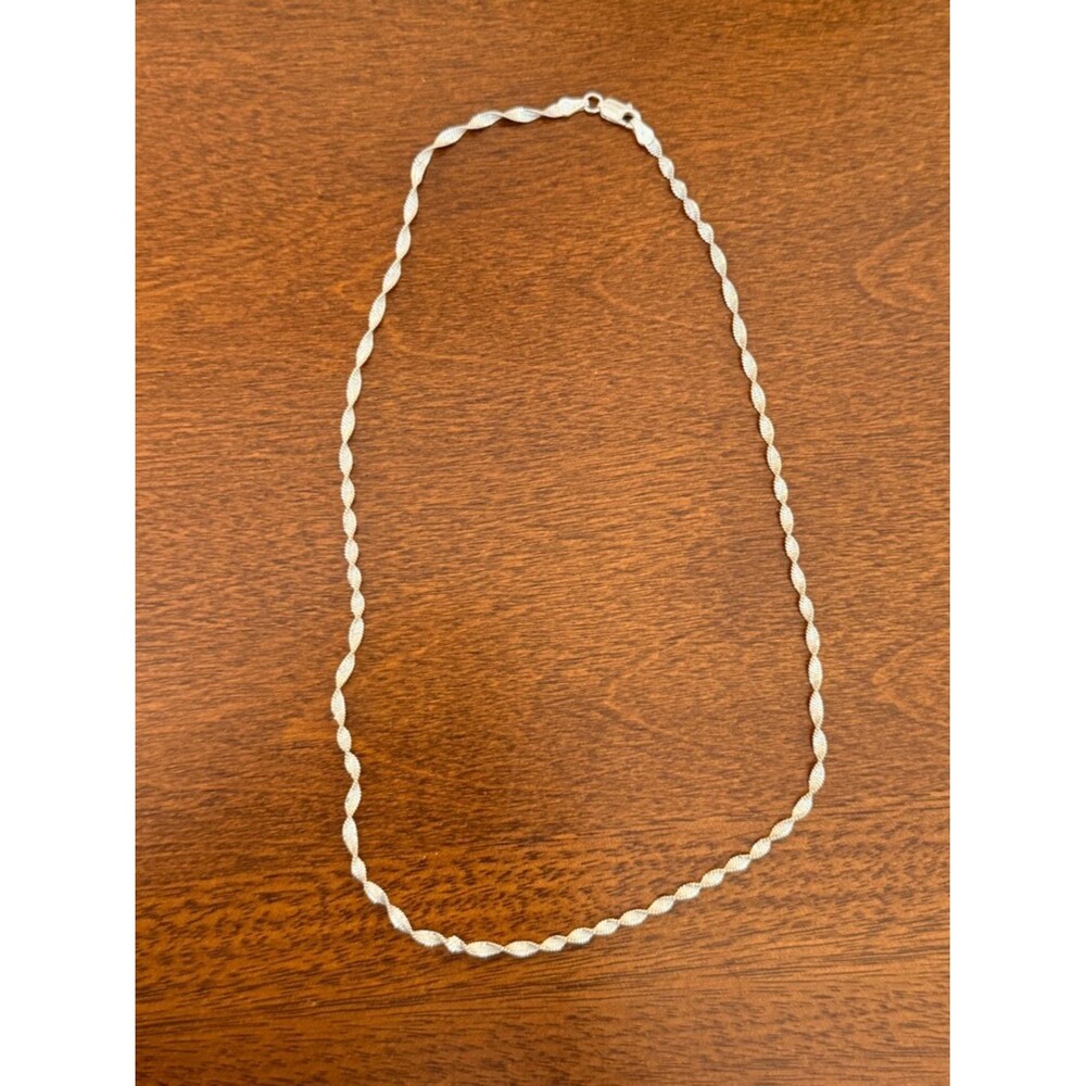 Vintage 925 Sterling Silver Twisted Rope Chain Necklace Italy 18”